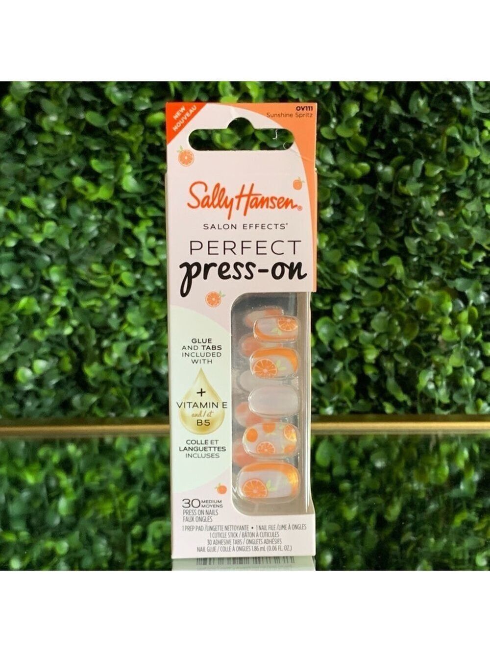 Sally Hansen SUNSHINE SPRITZ Perfect Press-On Nails | NEW | 🍊 Press On Nails